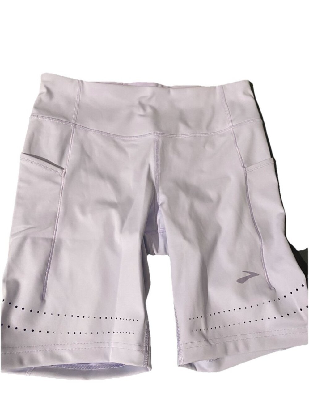 Brooks Method 8" Short Tight Size Large Violet Dash 4 Way Stretch 3 Pockets